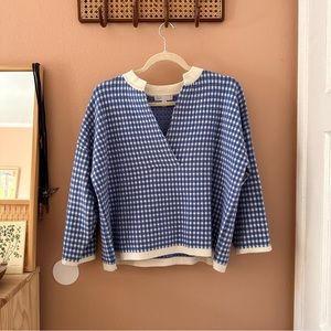 Gingham Knit Sweater Top
